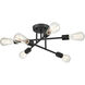 Decco 6 Light 16.5 inch Matte Black Indoor Semi-Flush Ceiling Light
